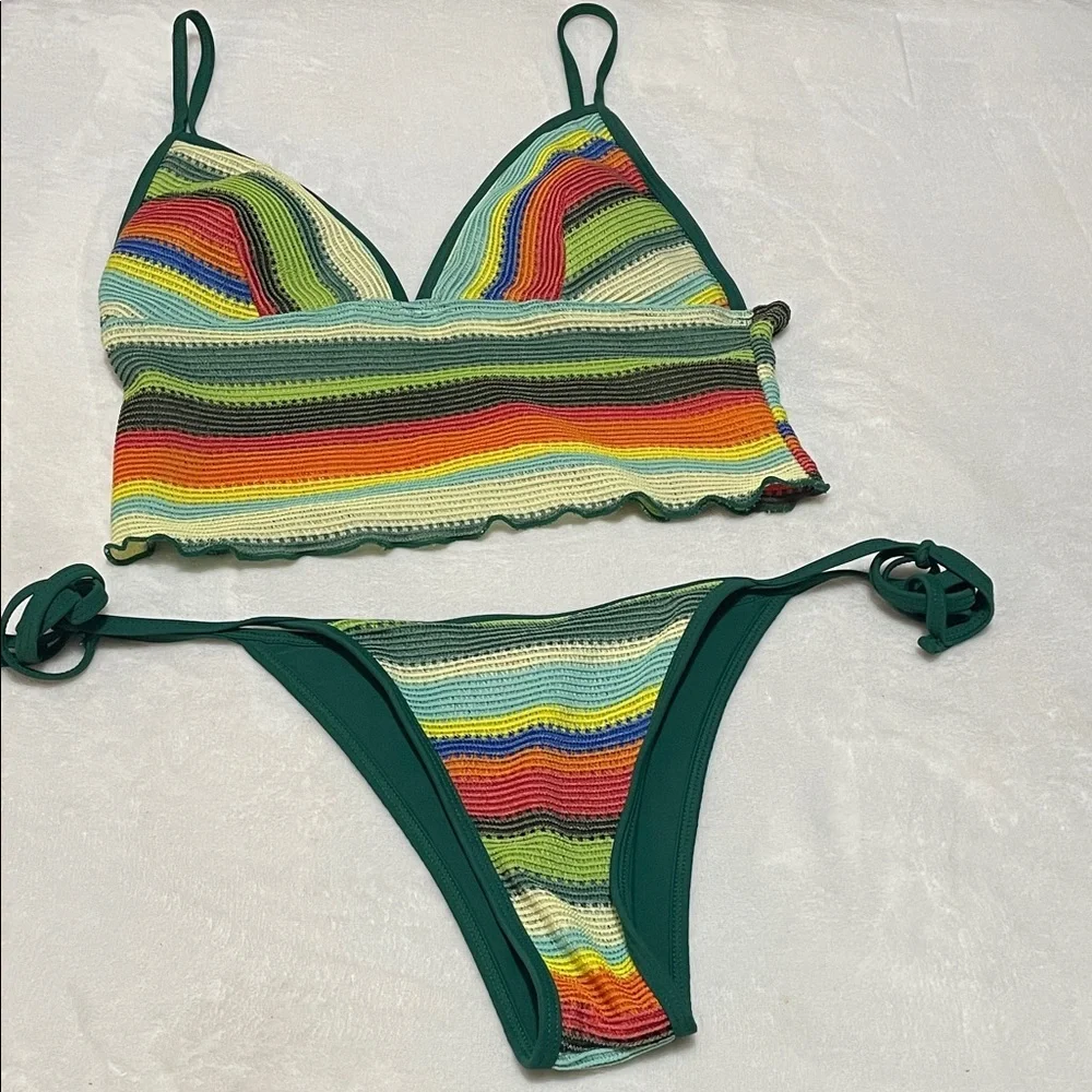 Seamolly Striped Tie Side Tankini Set Sz XL - Picture 8 of 8